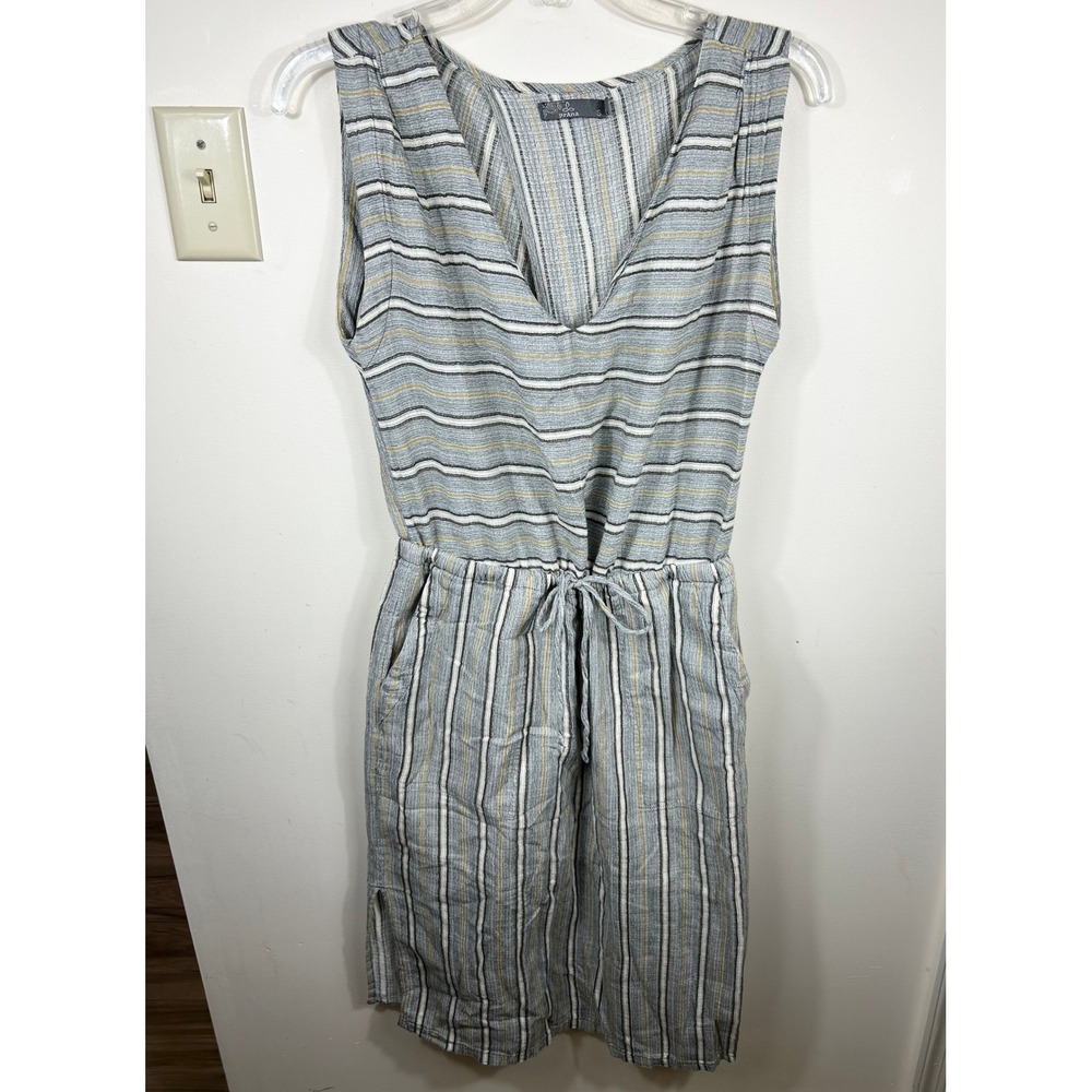 PrAna Ecotropics Dress Women's S Stellar Stripe Organic Cotton Sustainable Comfy